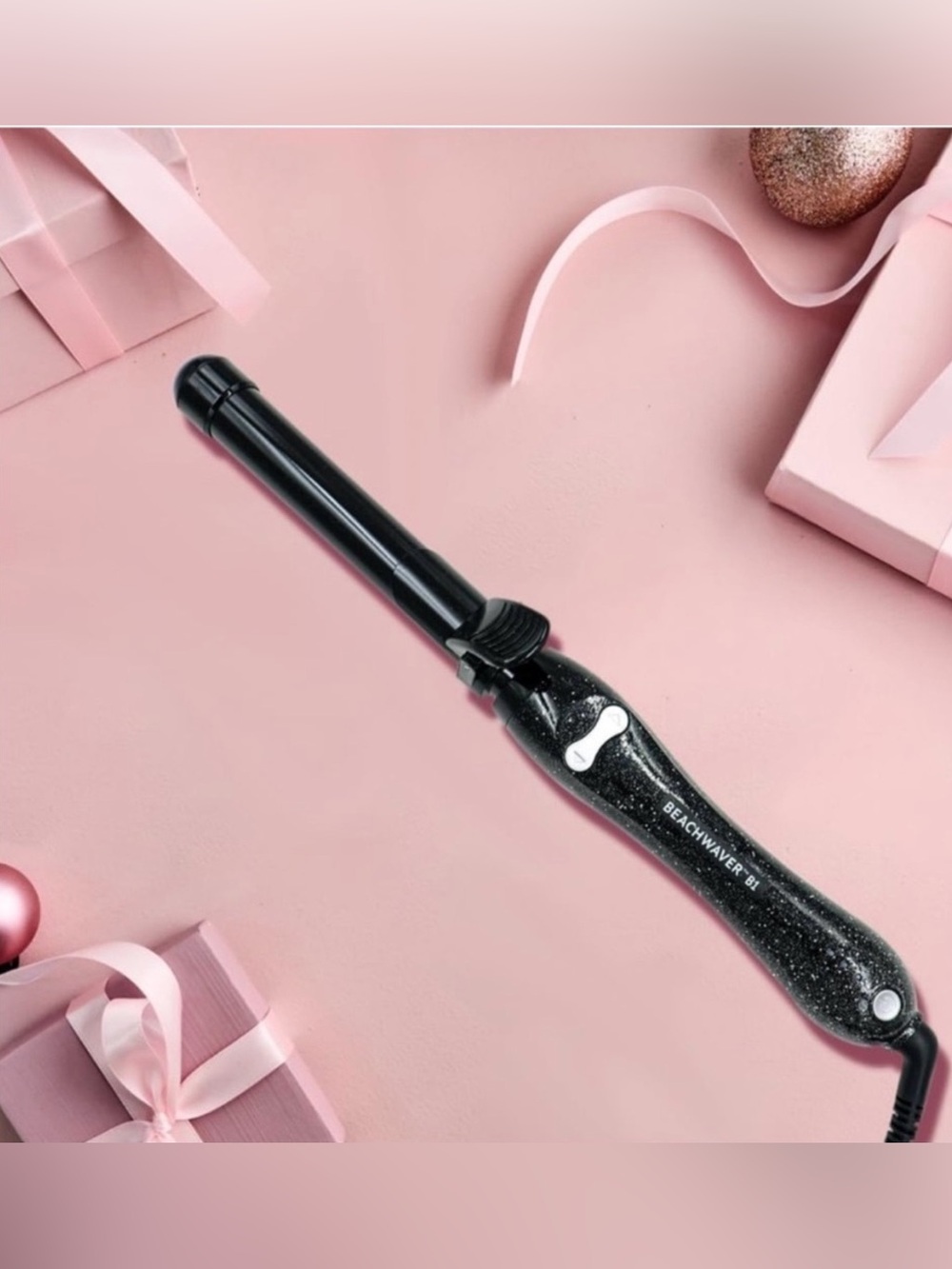 Beachwaver S1 Black Glitter Rotating Curling Iron NWOB